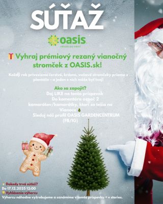 🎁 Vyhraj prémiový rezaný vianočný stromček z OASIS.sk! Každý rok privezieme čerstvé, krásne, voňavé stromčeky priamo z...