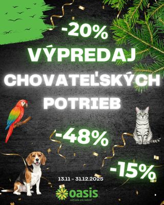 🐾 VEĽKÝ VÝPREDAJ CHOVATEĽSKÝCH POTRIEB! Zľavy až do -48 % na všetko, čo potrebuje tvoj psík, mačka či papagáj. Len u nás v...